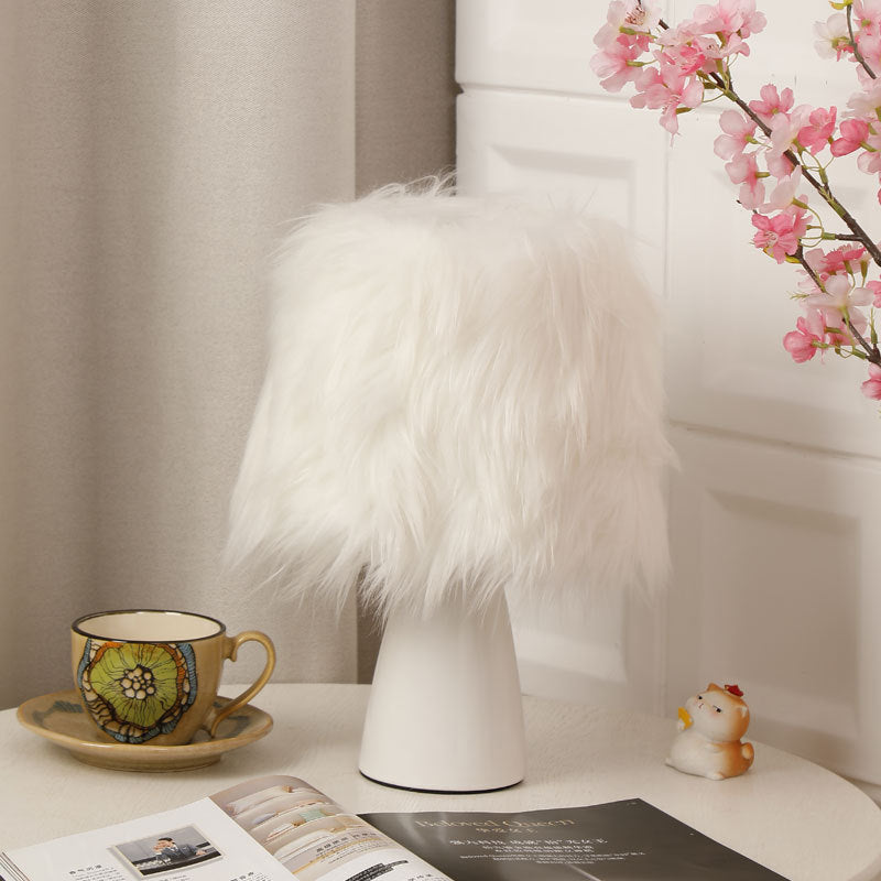 Cozy Furry Table Lamp - A Touch of Winter Warmth