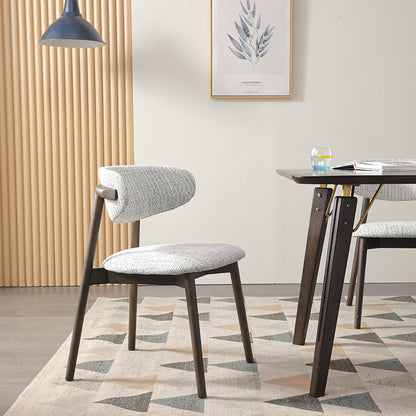 Modern Dining Chair with Organic Shape - Upholstered Chair with Solid Wood Legs