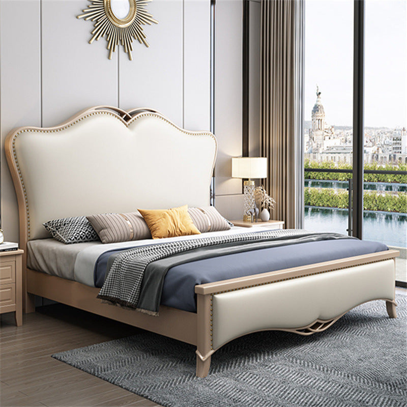 Luxurious Upholstered Bed with Storage - Vintage European Style