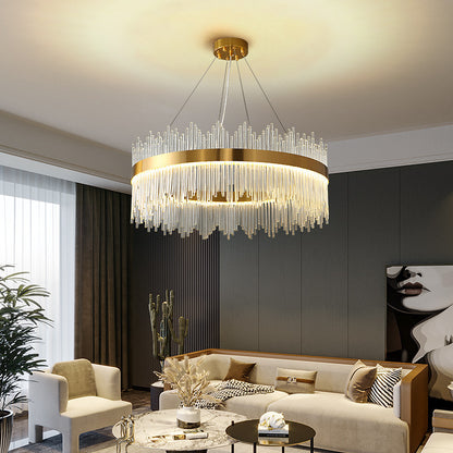 Modern Crystal Rod Chandelier - Sleek and Stylish Design