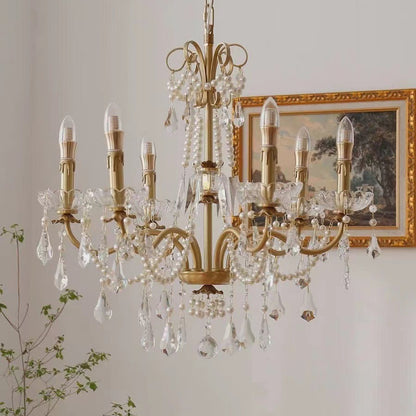 Vintage-Inspired Pearl Chandelier - Elegant and Romantic