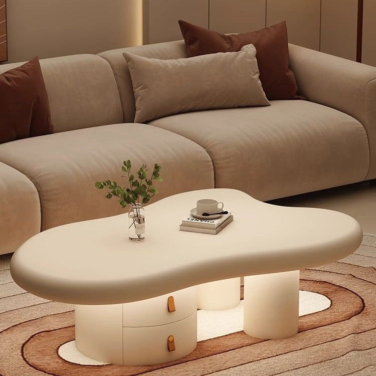 Modern Whimsy Meets Practicality: The Cloud Shape Coffee Table with Drawer