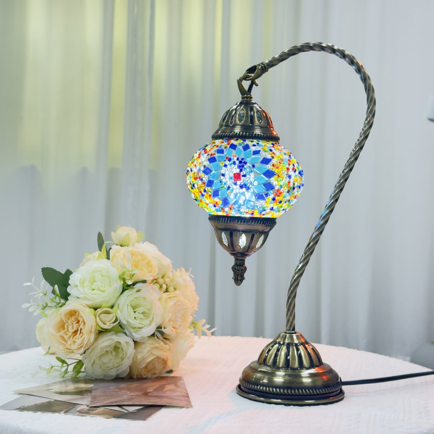 Turkish Mosaic Table Lamp - A Vibrant Piece of Art