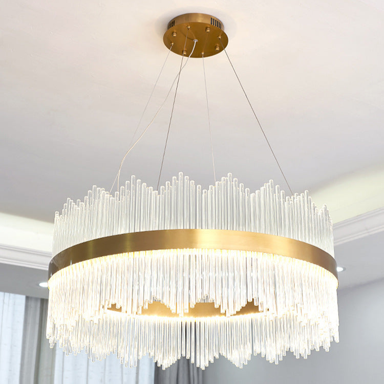 Modern Crystal Rod Chandelier - Sleek and Stylish Design