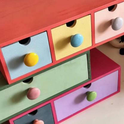 Colorful 6-Drawer Storage Organizer - A Pop of Fun for Your Desk