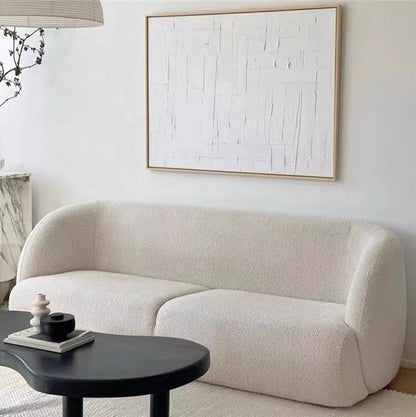 Minimalist Modern Lambswool Sofa for Living Room