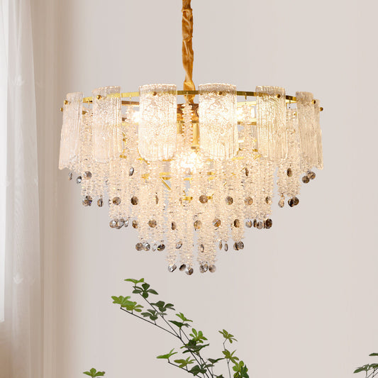 Layered Crystal Chandelier - Modern and Elegant