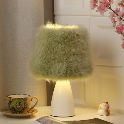 Cozy Furry Table Lamp - A Touch of Winter Warmth