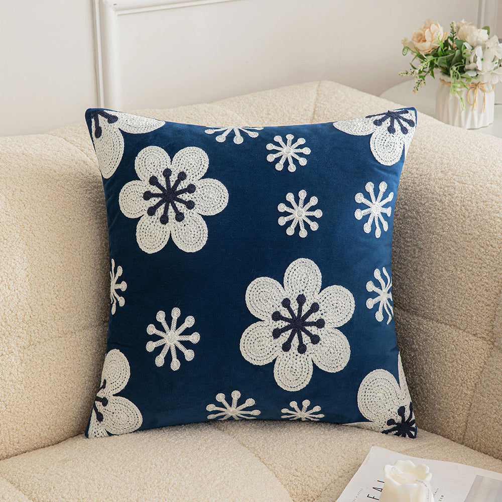 Embroidered Floral Throw Pillow - A Touch of Elegance