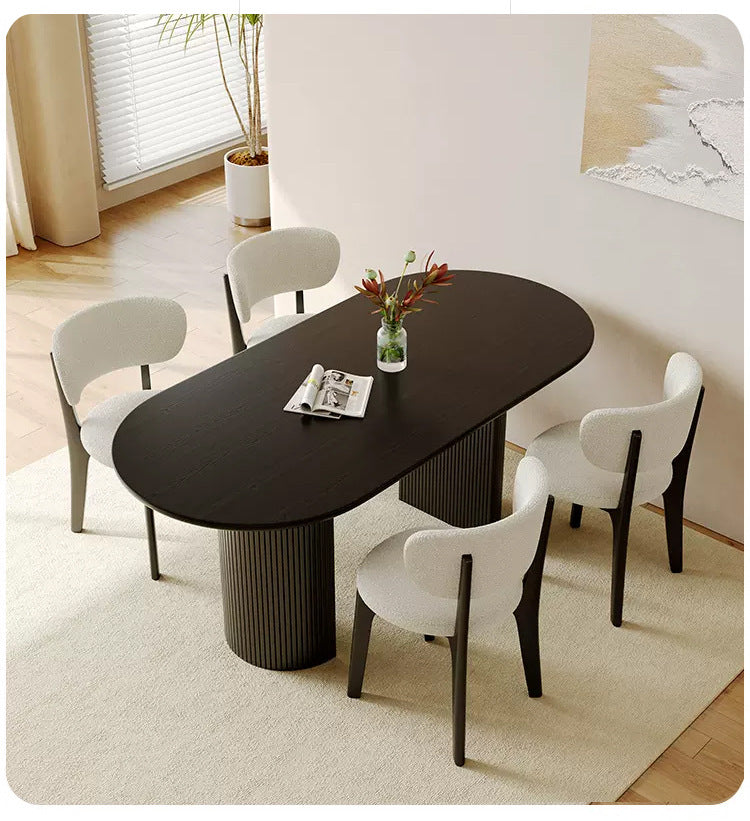 Modern Dining Chair with Plush Fabric Seat and Wooden Legs - Stylish and Comfortable