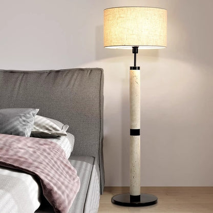 Marble and Fabric Floor Lamp - A Modern Classic