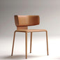 Modern Dining Chair with Unique Backrest Design - Leather Upholstered Chair with Metal Legs