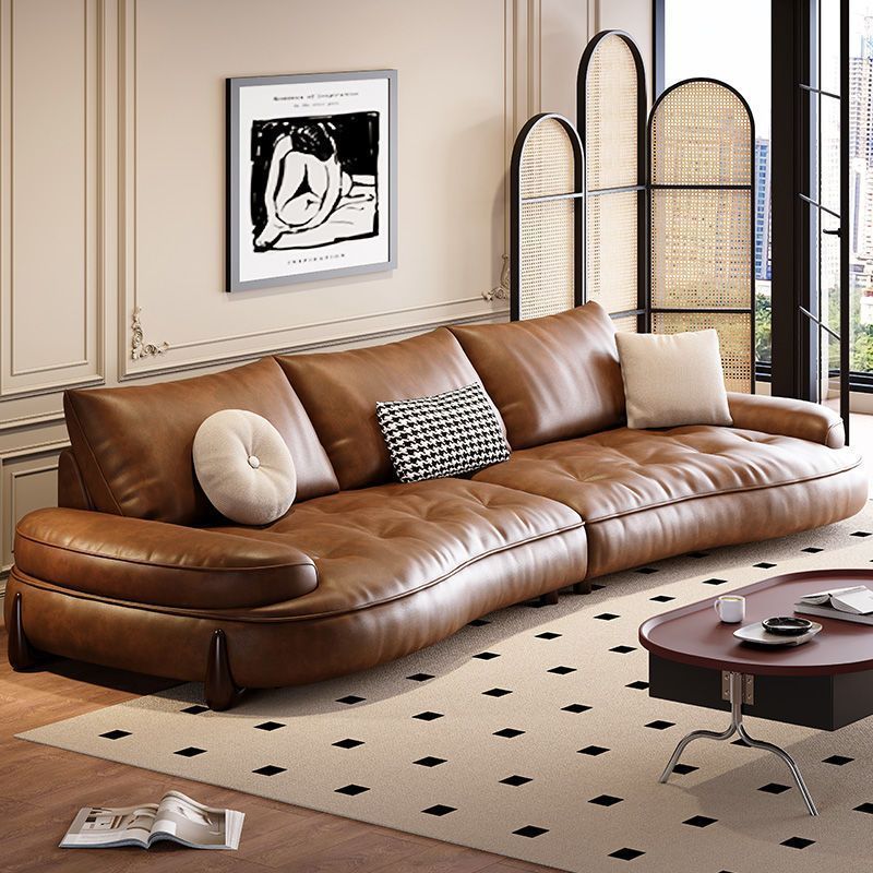 Curved Leather Sofa - A Modern Classic Leather Sectional  Luxury Living Collection