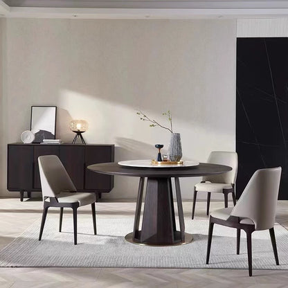 Modern Dining Chair with Sleek Design - Leather Upholstered Chair with Wooden Legs