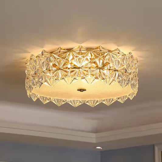 Geometric Crystal Flush Mount Ceiling Light - Modern Elegance