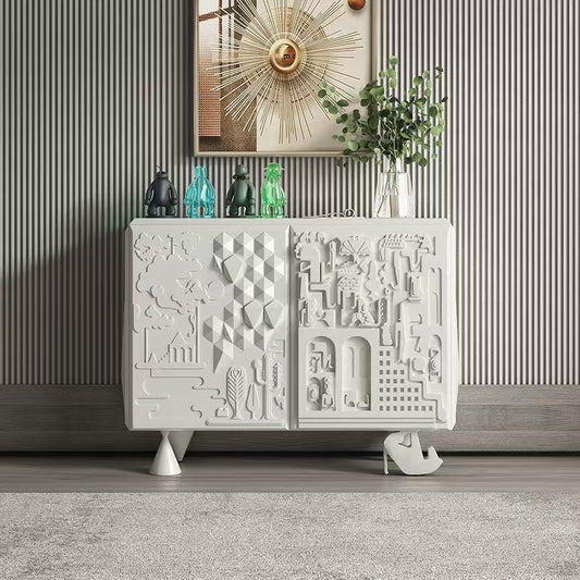 Whimsical Modern Sideboard with Intricate 3D Carvings