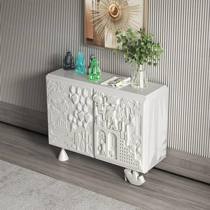 Whimsical Modern Sideboard with Intricate 3D Carvings