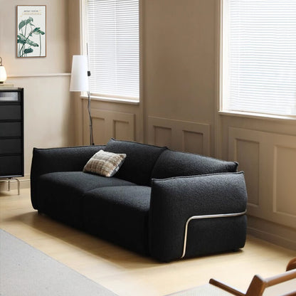 Modern Upholstered Sofa with Sleek Metal Frame