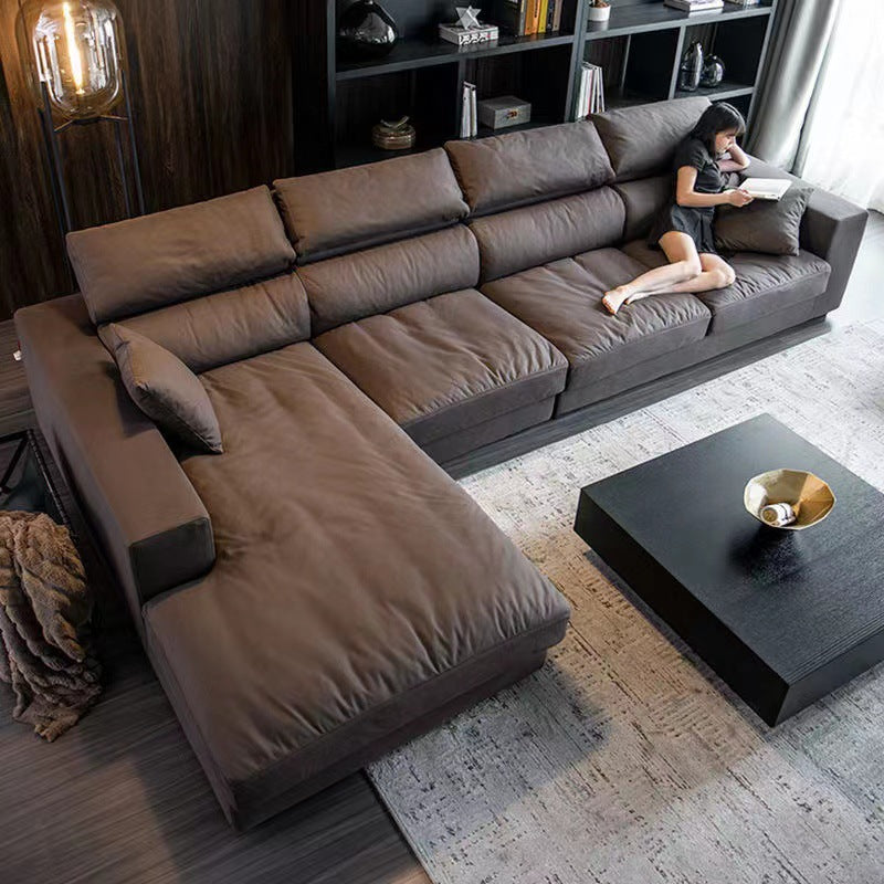 Modern Minimalist Latex and Down-Filled Sofa - Tech Fabric Living Room Couch