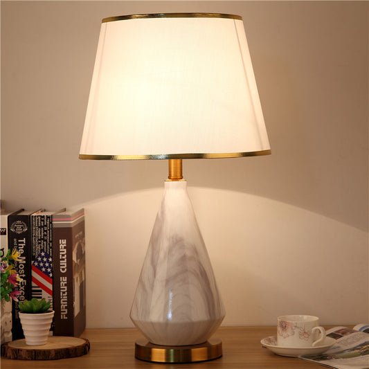 Modern Marble Table Lamp with Elegant Shade - A Touch of Sophistication