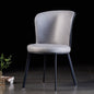 Modern Dining Chair with Organic Shape - Leather Upholstered Chair with Sleek Metal Legs