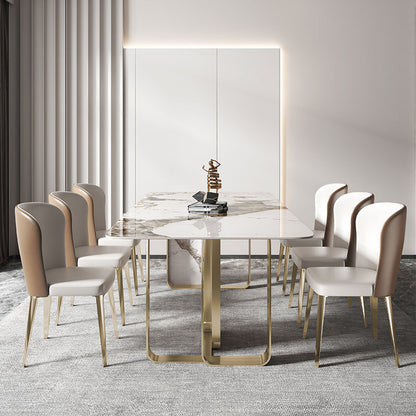 Modern Minimalist Rectangular Ceramic Stone Dining Table - Home Use