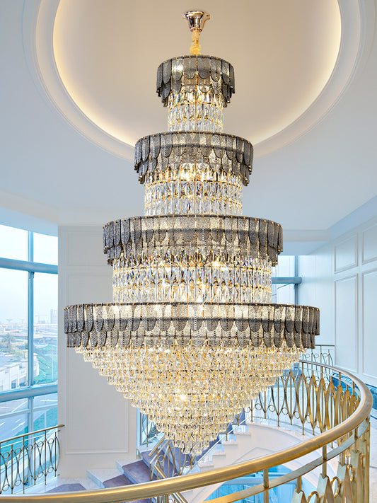 Grandiose Crystal Chandelier - A Majestic Masterpiece