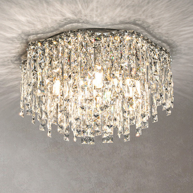 Geometric Crystal Flush Mount Ceiling Light - Modern Elegance