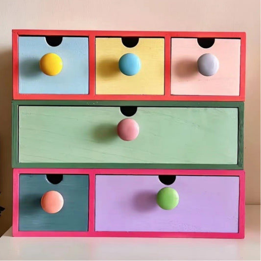 Colorful 6-Drawer Storage Organizer - A Pop of Fun for Your Desk