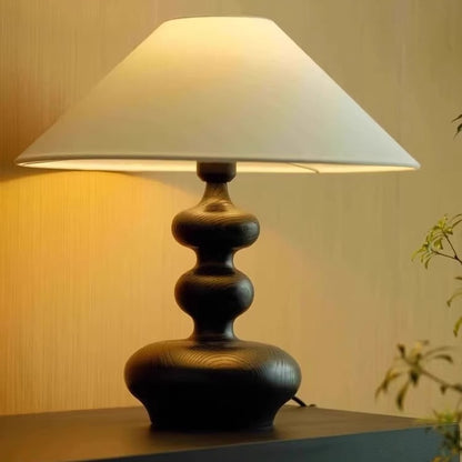 Sculptural Wooden Table Lamp - A Modern Art Piece