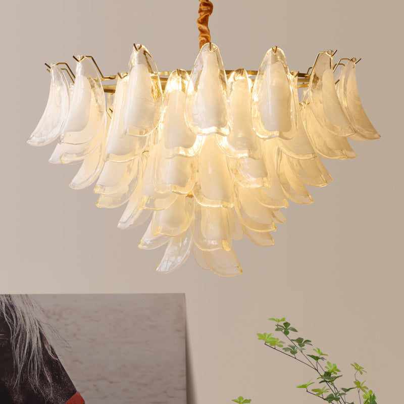 Elegant Cascading Glass Chandelier - Modern and Minimalist