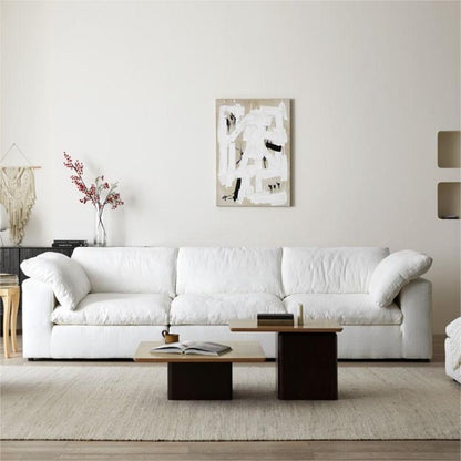 Cotton-Linen Cloud Sofa – Down-Filled Fabric Sofa Set for Modern Living Rooms