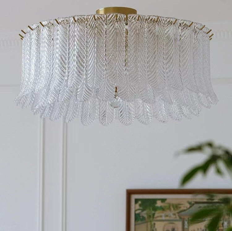 Elegant Leaf-Shaped Flush Mount Ceiling Light - A Touch of Nature