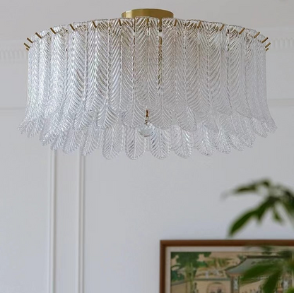 Elegant Leaf-Shaped Flush Mount Ceiling Light - A Touch of Nature