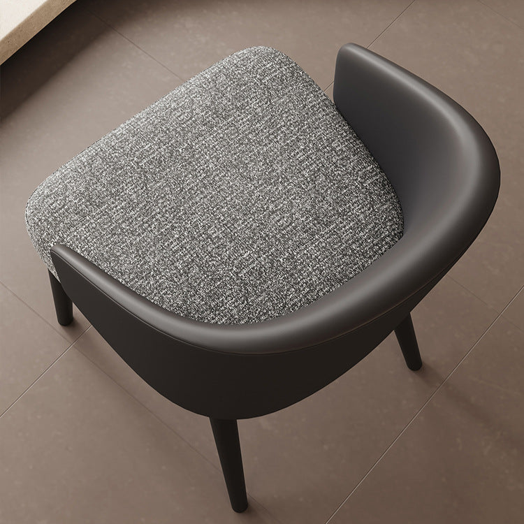 Modern Dining Chair - Leather and Fabric Upholstered with Wood Legs - Contemporary Design