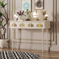 Modern Console Table with Black Finish and Intricate Details