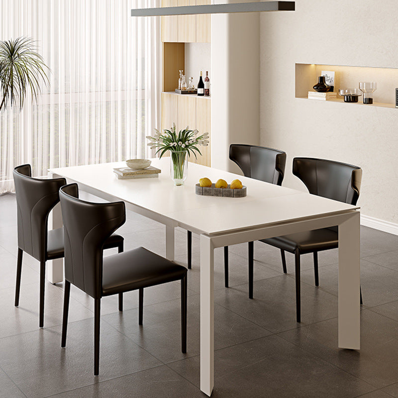 Extendable Dining Table with Sleek Design - Durable Rock Slab Top