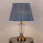 Vintage Blue Shade Table Lamp with Crystal Base - A Touch of Classic Elegance