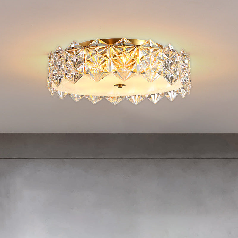 Geometric Crystal Flush Mount Ceiling Light - Modern Elegance