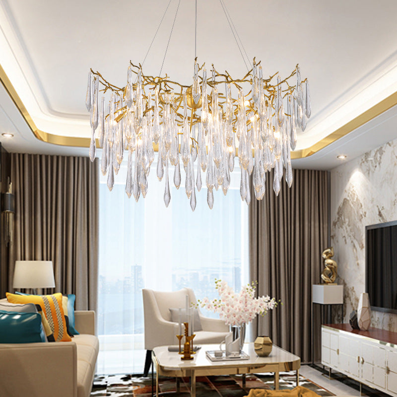 Organic Crystal Branch Chandelier - A Modern Masterpiece