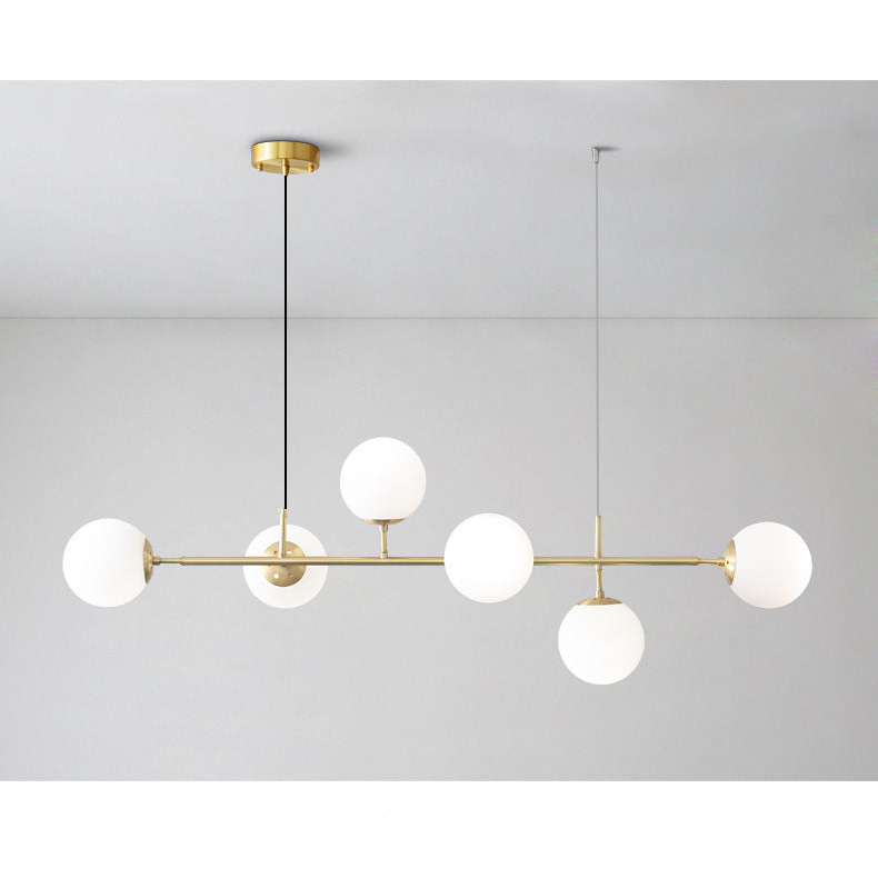 Modern Linear ceiling light with Glass Globes - Sleek and Stylish