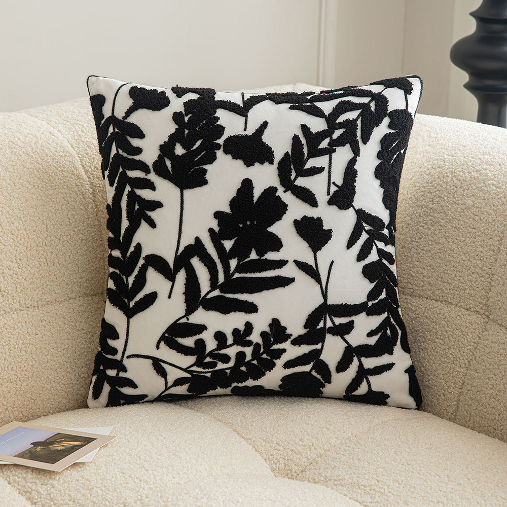 Embroidered Floral Throw Pillow - A Touch of Elegance