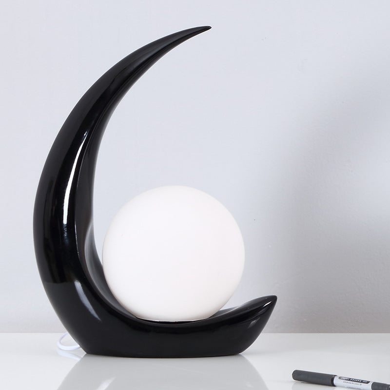 Modern Crescent Moon Table Lamp - A Celestial Touch