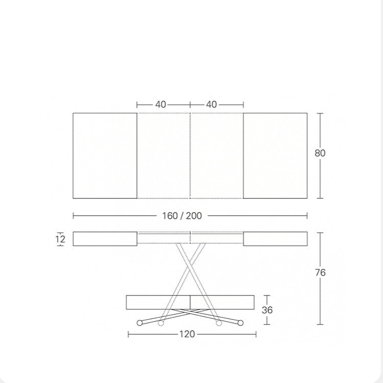 Futuristic Extendable Dining Table - Sleek Stainless Steel and Wood Design