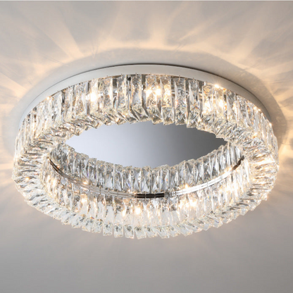 Modern Crystal Halo Flush Mount Ceiling Light - Sleek and Stylish Design