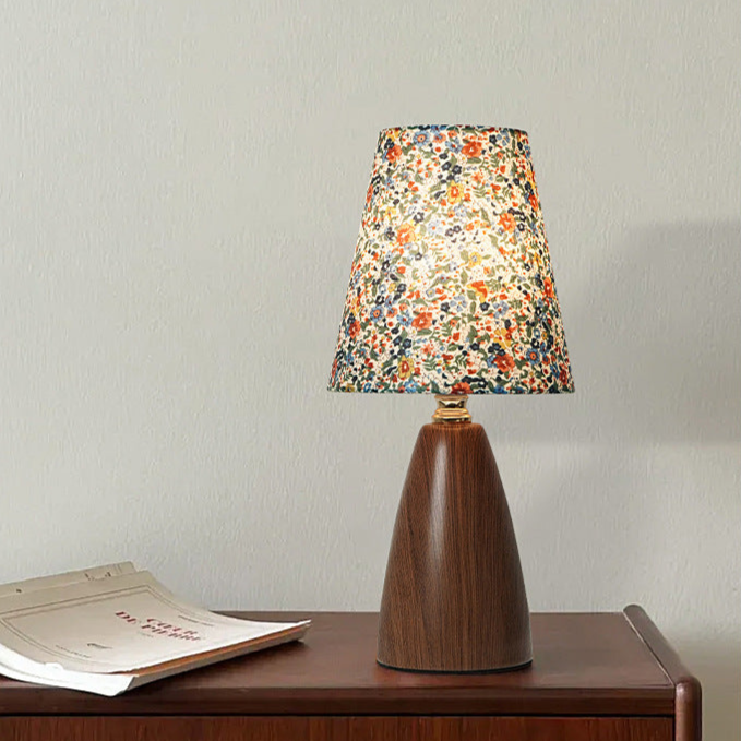 Vintage Floral Table Lamp Set - A Pair of Romantic Elegance