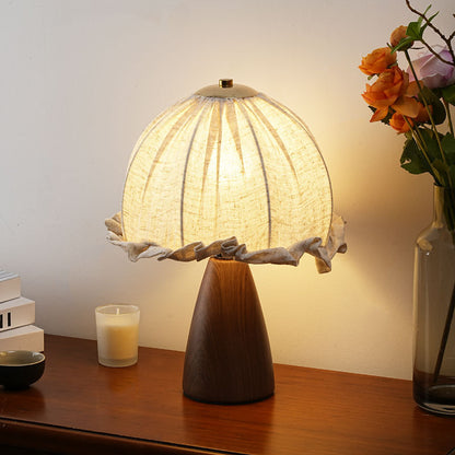 Rustic Fabric Shade Table Lamp - A Touch of Cozy Elegance