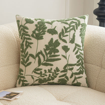 Embroidered Floral Throw Pillow - A Touch of Elegance