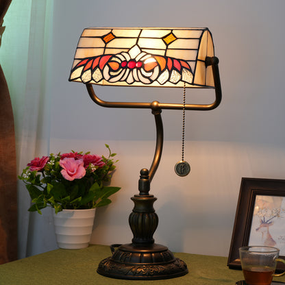 Vintage Tiffany Style Banker's Lamp - A Touch of Timeless Elegance