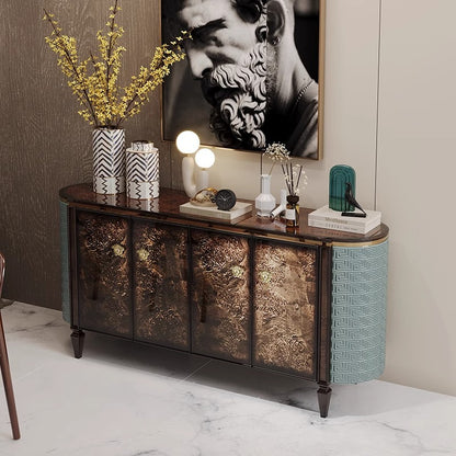 Luxury Sideboard with Gold Accents and Intricate Design